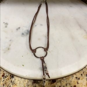 Leather and silver necklace
